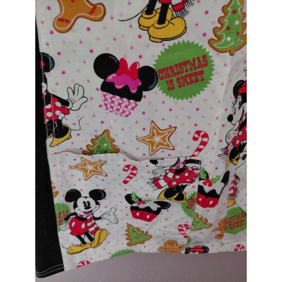 Disney "Christmas Is Sweet" Mickey/Minnie Women’s Scrub Top Size XS - Picture 5 of 11